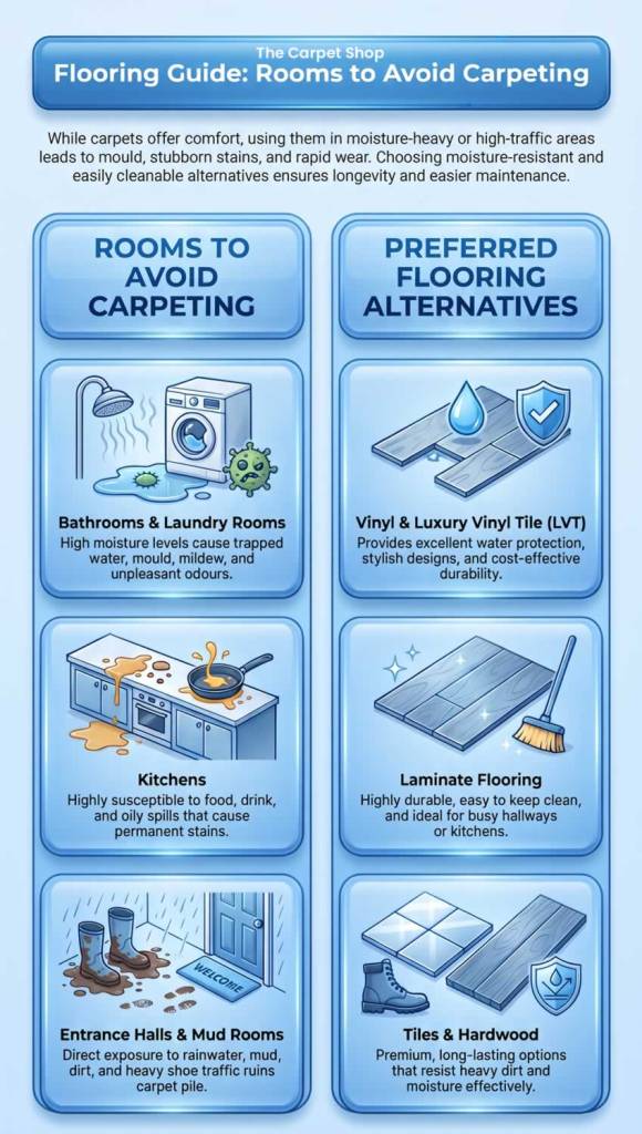 Rooms You Should Never Use Carpet In